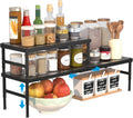 2 Pack Expandable adjustable stackable kitchen cabinet organizer,spice rack