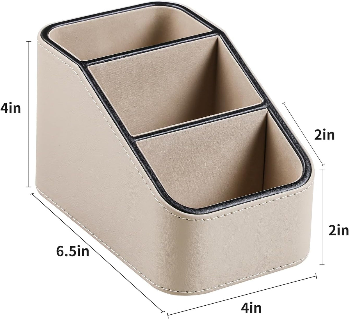 Remote Control Holder, Small Desk Organizer TV Remote Caddy, Beige