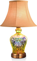 Porseme 3D Effect Glass Table Lamp, Handmade Glass Base, Energy Saving LED Bulb Included, Stylish and Durable, Perfect for Bedroom, Living Room, Office