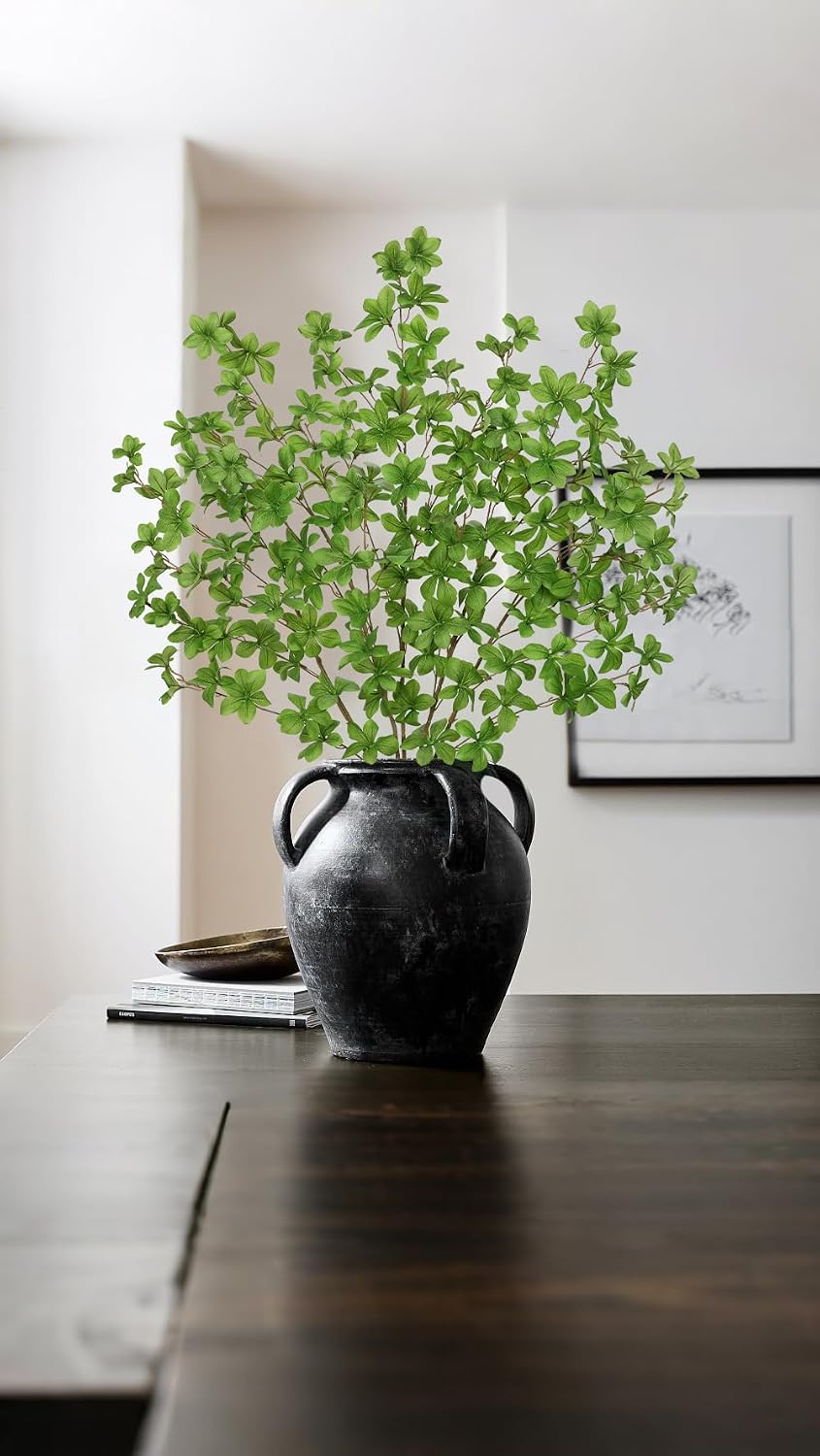 5Pcs Thick Faux Plant Stem Artificial Greenery Stems, 33.5" Long Faux Stems and Branches for Tall Vase, Silk Fake Greenery for Centerpieces, Home & Office, Kitchen, Living Room, Entry Table Decor