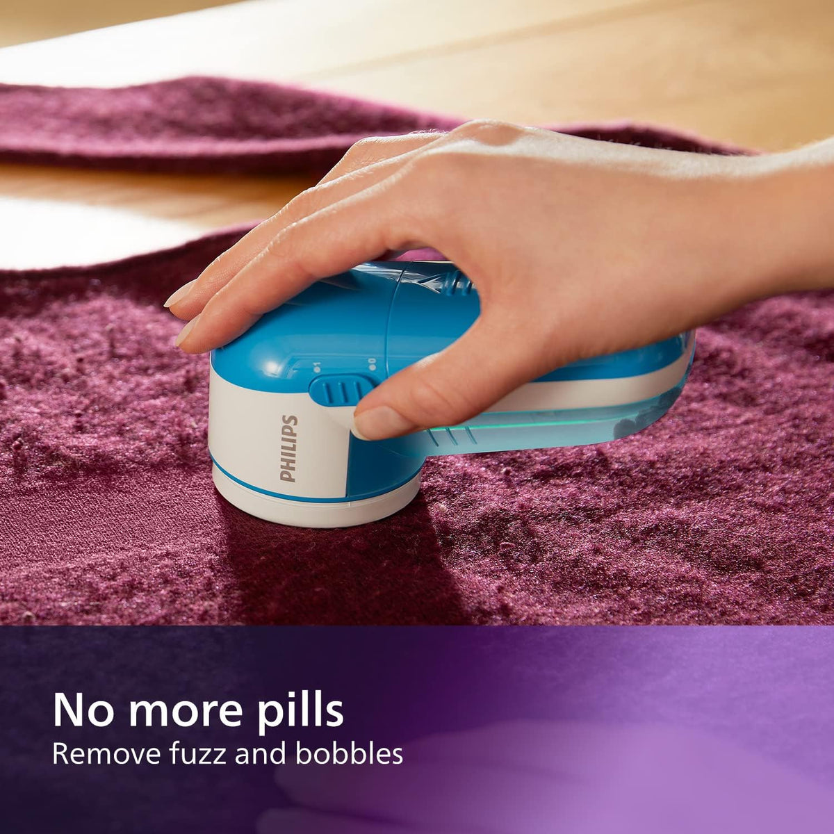 Philips Fabric Shaver, Removes Pills and Lint, Large Blade Surface, Blue