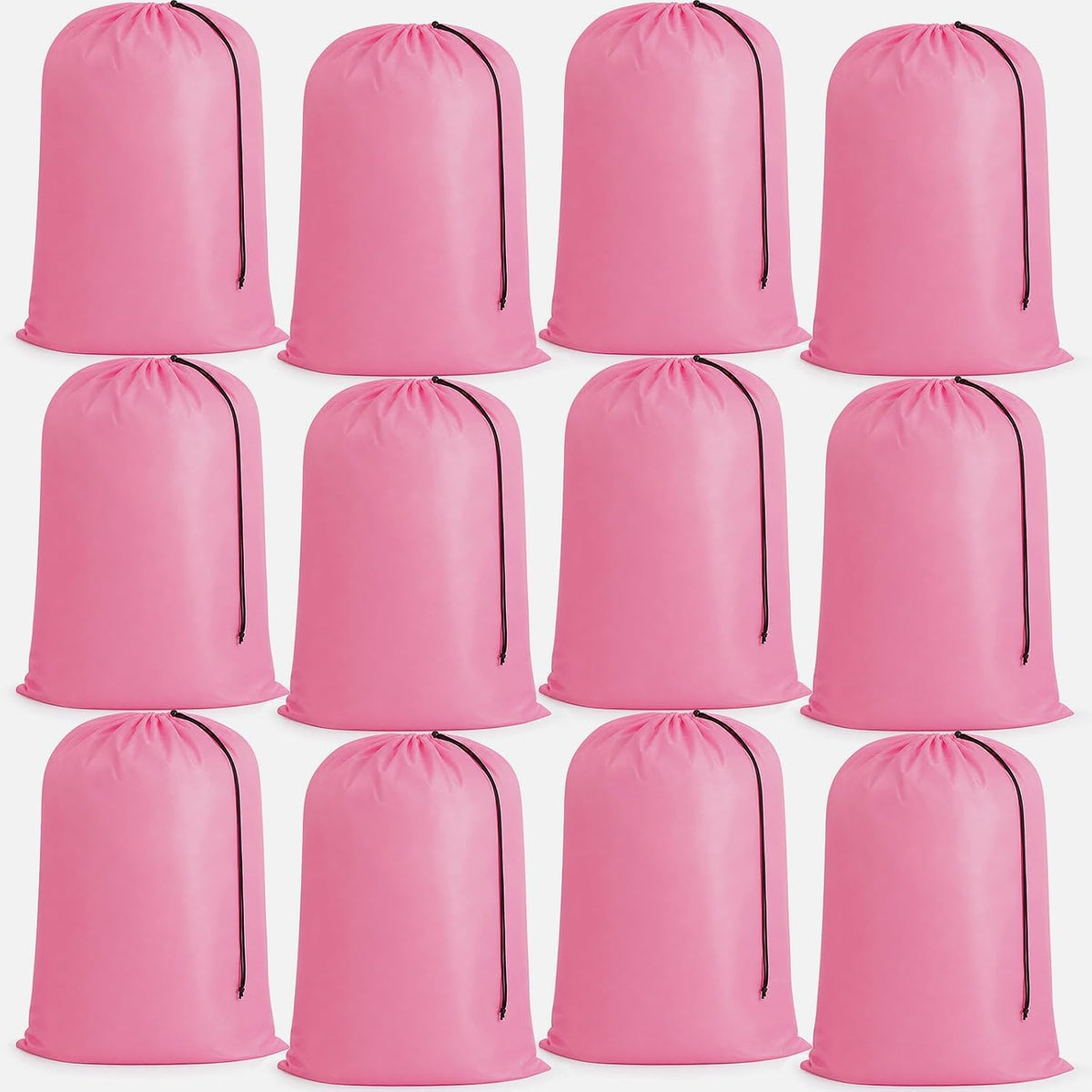 Woanger 12 Pack 28 x 45 Inch Extra Large Laundry Bags Bulk, Pink