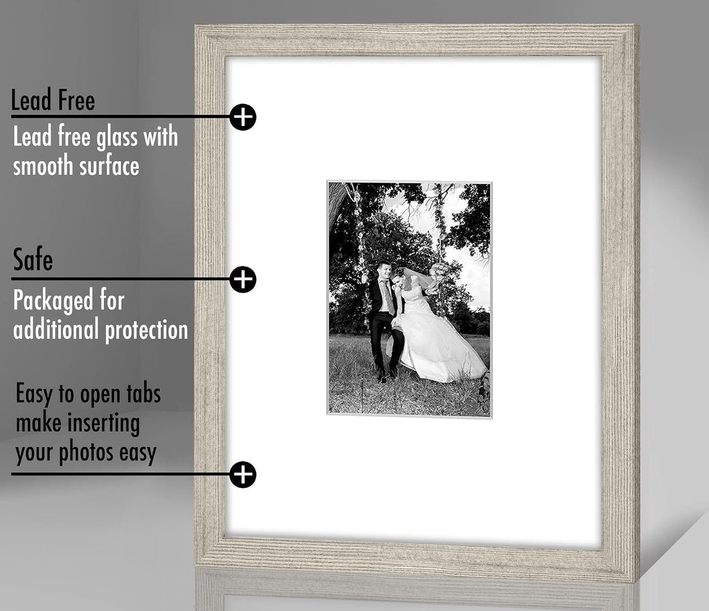 Americanflat 11x14 Picture Frame - Matted to 5x7 - Driftwood