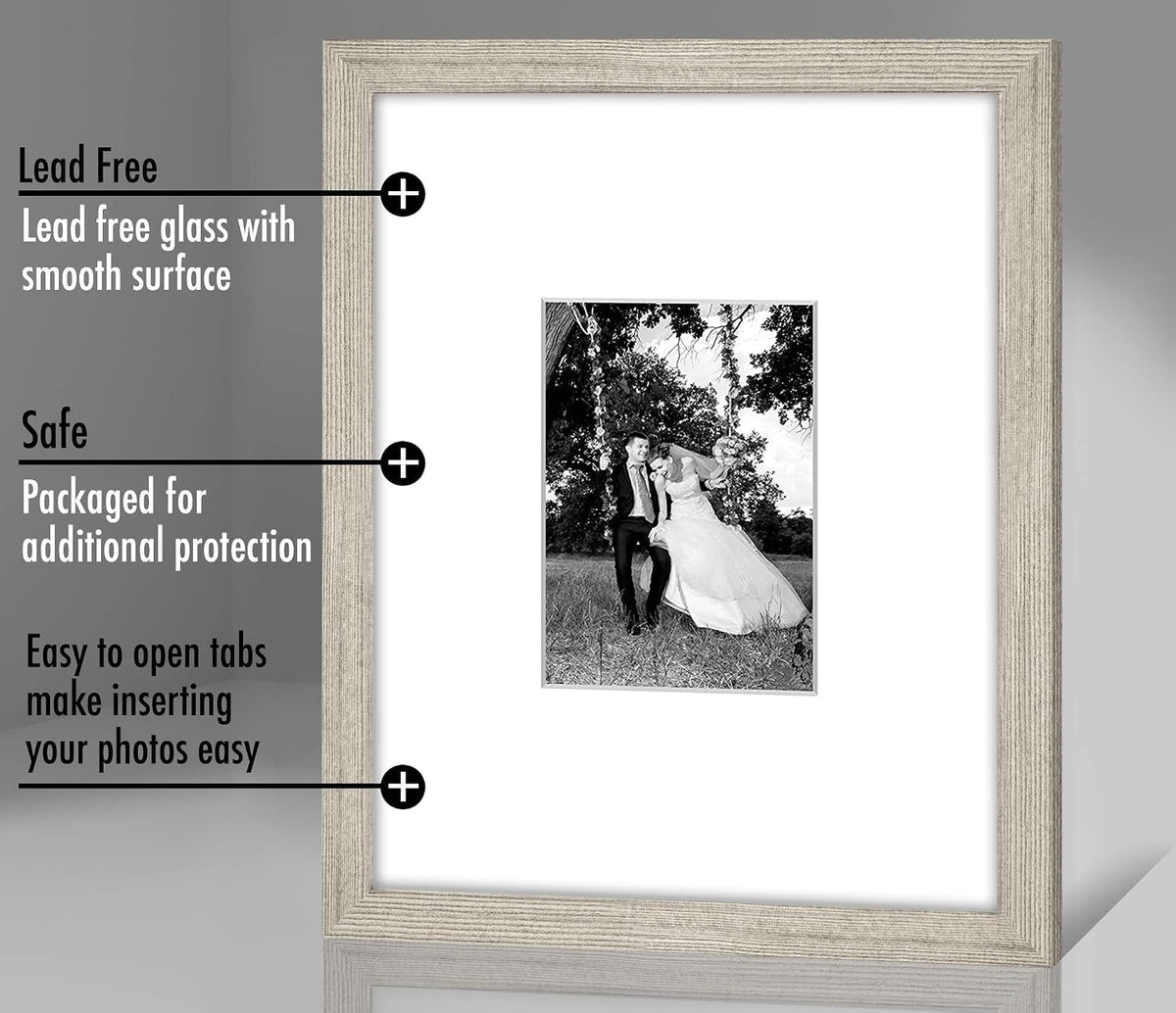 Americanflat 11x14 Picture Frame - Matted to 5x7 - Driftwood