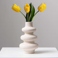 Steviieden Ceramic Vase, Boho Home Decor Vase, Off White, L