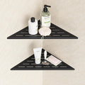 Neodrain 12 Inch Black Corner Wall Shelf for Tile Wall Insert, Set of 2