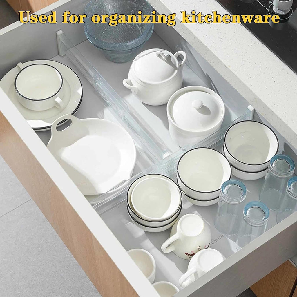 8 Pcs Drawer Dividers for Clothes,3.15" High 11.34"-19.69" clear