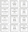 36 PCS Soap Dispenser Organization Printed Label Stickers White