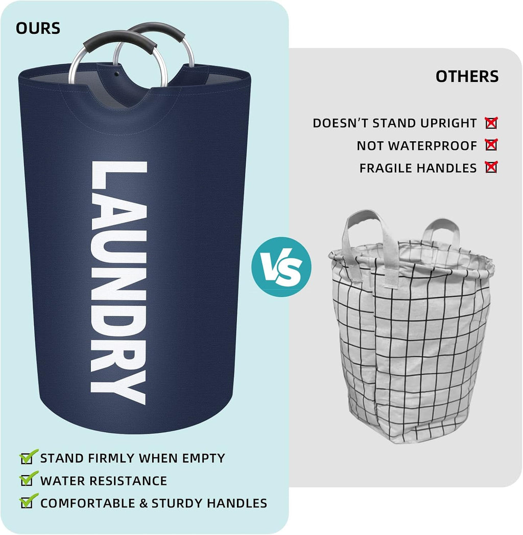 115L Large Laundry Basket, Dirty Clothes Waterproof Laundry Hamper, Blue