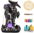 Dragon Backflow Incense Holder Waterfall Incense Burner, Smoke Incense Holder,with 70 Backflow Incense Cones+50 Incense Stick,1 Mat,1 Tweezers Ornament Home Decor（Black Brown）