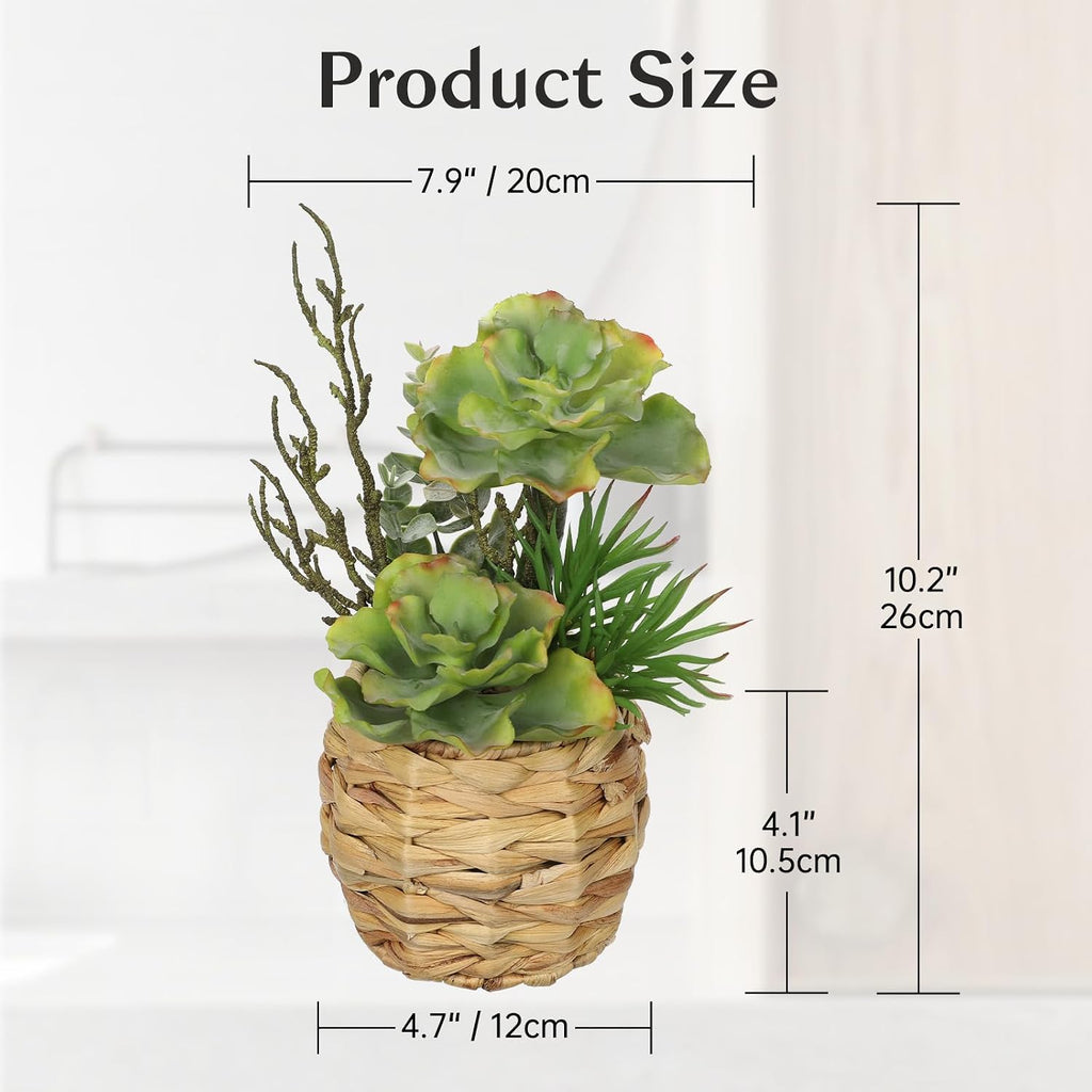 10" Large Succulents Plants Artificial in Pot, Faux Succulents Arrangement
