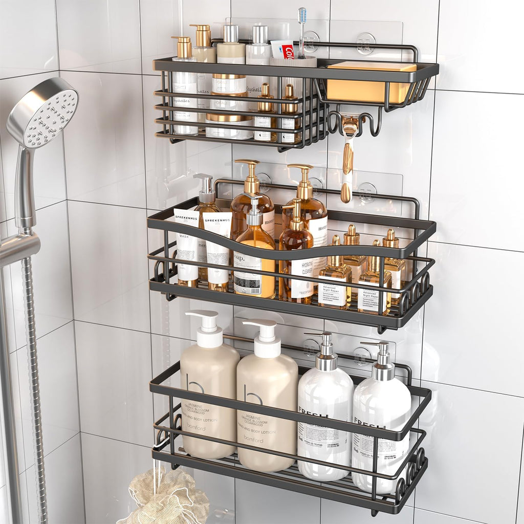 Youvip Shower Caddy, 3 Pack, Black
