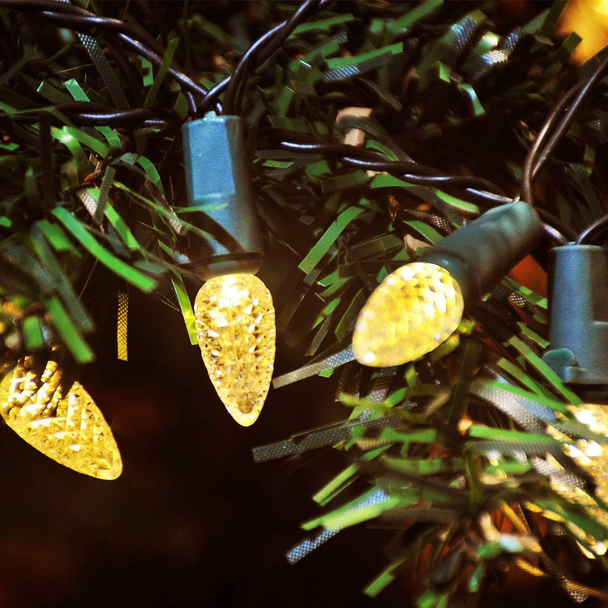 ASENEK 50 LED Christmas Light Strawberry Waterproof Indoor Outdoor C3 Warm White 2 Pack