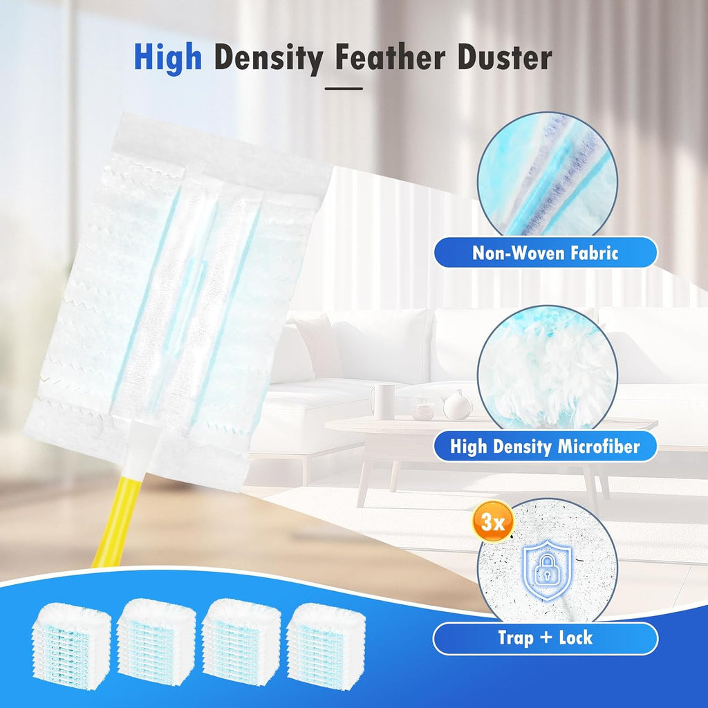 50 Count Duster Refills Compatible with Swiffer Duster Handles, 1 Handle