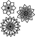 Sanwarm Wall Decor, 3 Pieces, Black Metal, for Home Bohemian Mandala