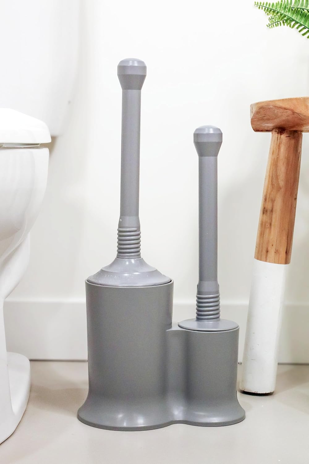 Master Plunger 500 & Toilet Brush Combo Set – Heavy-Duty Gray Toilet Plunger with High-Efficiency Brush and Holder – Durable, Compact Bathroom Cleaning Kit: MP500-C5