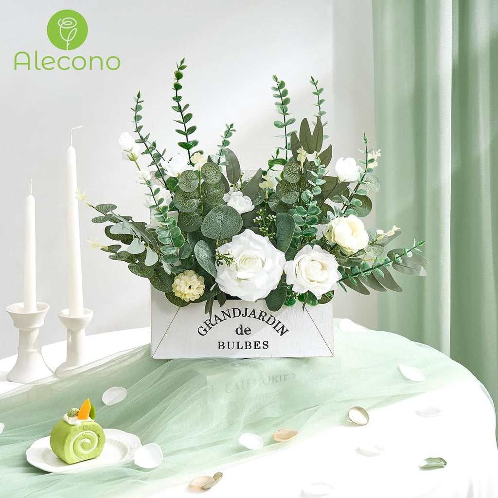 Alecono 75pcs Mixed Eucalyptus Leaves Stems Bulk, 4 Kinds Artificial Greenery Stems Faux Sliver Dollar Fake Greenery for Centerpieces Wedding DIY Bouquets Floral Arrangement Party Decor
