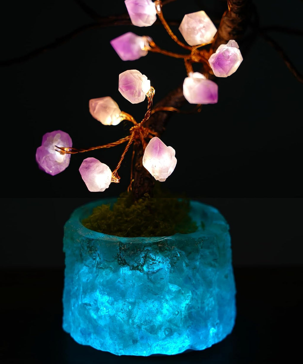 10.6" Crystal Tree of Life Night Light with Remote USB Battery Powered