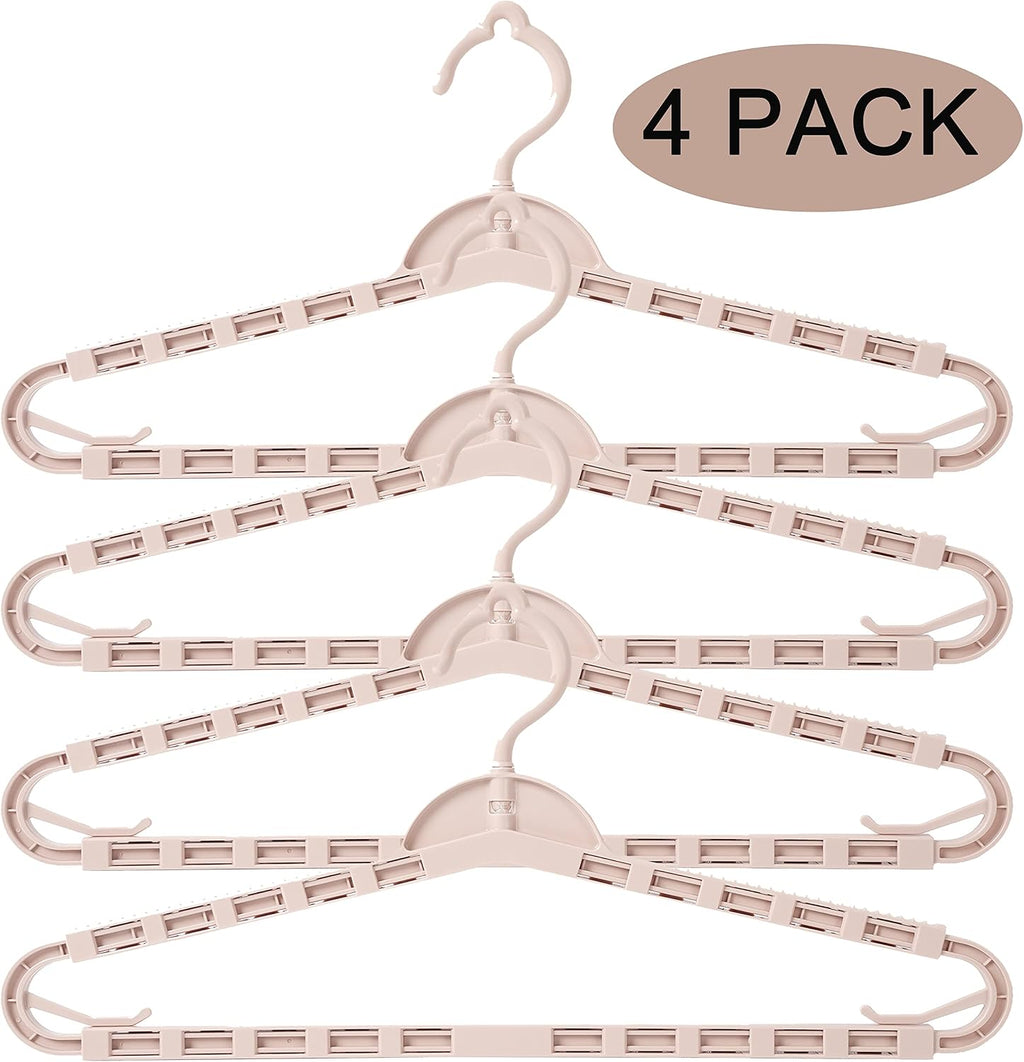 Foshine 4 Pack Extra Large Hangers Enlarge Adjustable Shoulder 16.5"-26"