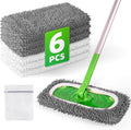 6 Pack Reusable Mop Pads for Swiffer, Microfiber Dry Sweeping Cloths