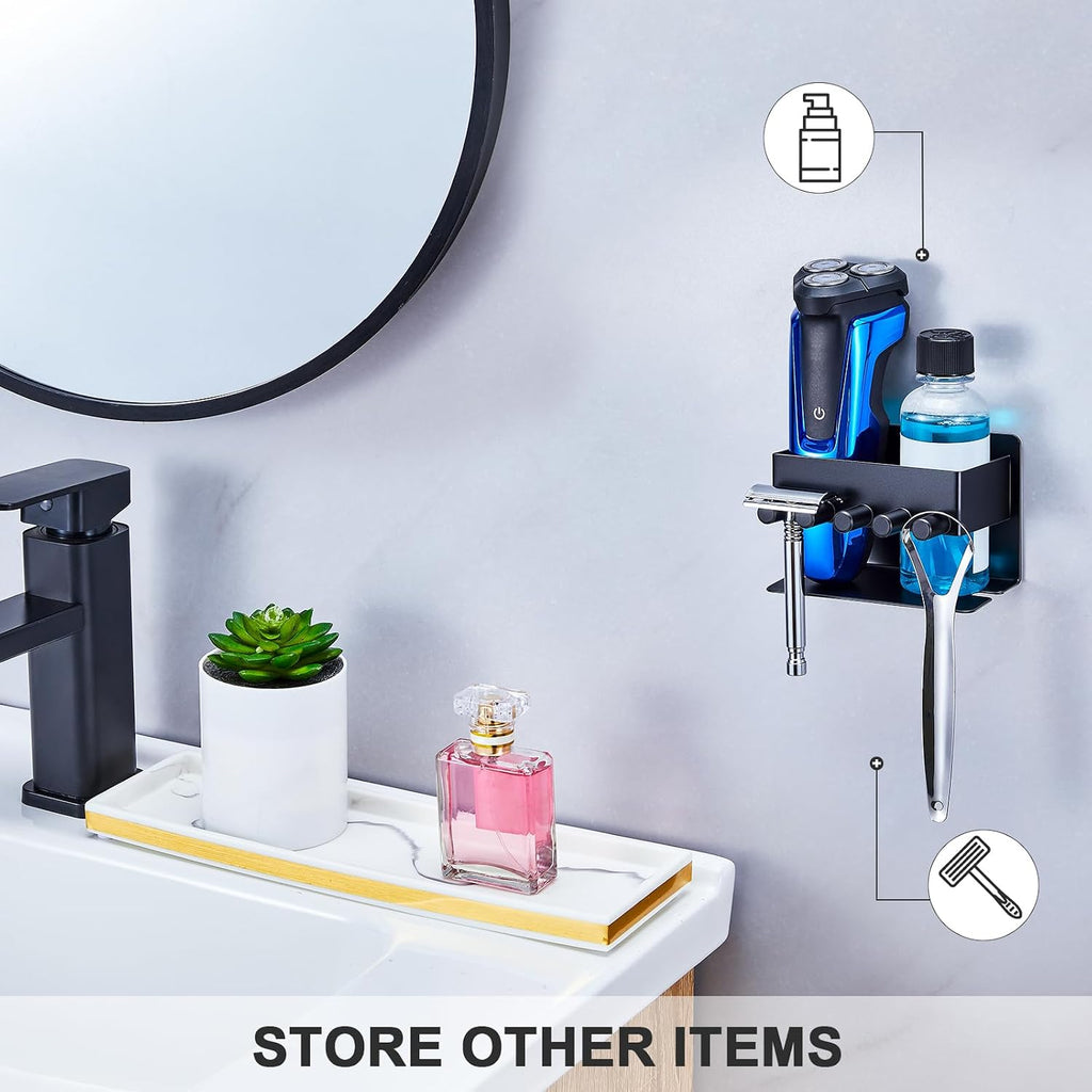 Electric Toothbrush Head Holder, Electric Toothbrush Holders Wall Mounted, Electric Head Holder, Brush Head Storage, Brush Head Holder Toothpaste Holder for Bathrooms (Black, Small)
