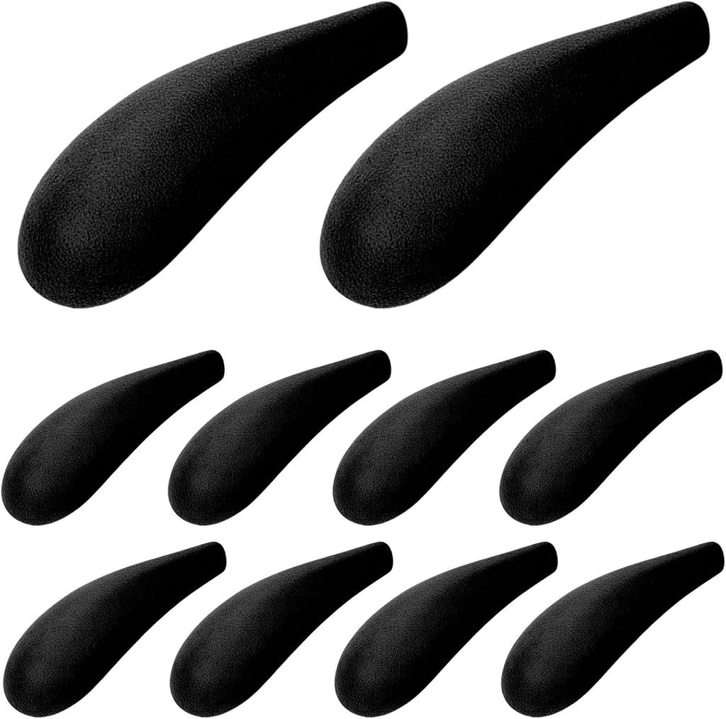 Velvet Hanger Shoulder Form Shaper – 10Pcs Pads Flocking and Plastic Shoulder Protectors for Velvet Flocking Hangers with 0.2 Inch Thickness, Non-Slip Design (Black)