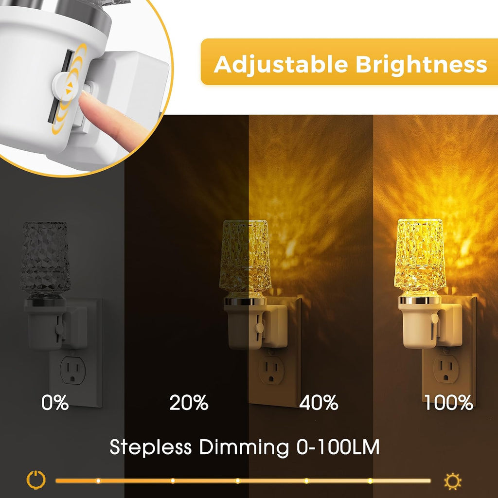 L LOHAS LED Amber Night Light,Yellow Nightlight,Dimmable 100LM,Light Sensor