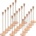 18 Pcs Rose Gold Tall Taper Candle Holders, 3 Sizes, Fits 3/4" Candles