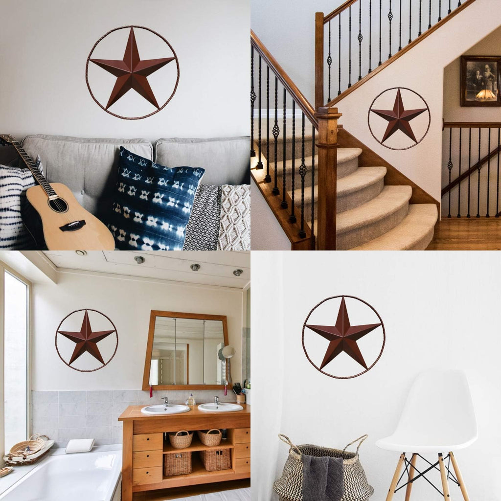 Barn Star - Metal Stars for Outside Texas Stars Art Rustic Vintage Western Country Home Farmhouse Wall Decor (24")