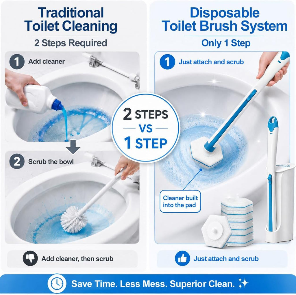 Msvvko Toilet Wand Refills, Disposable Toilet Brush Heads, 20 Count