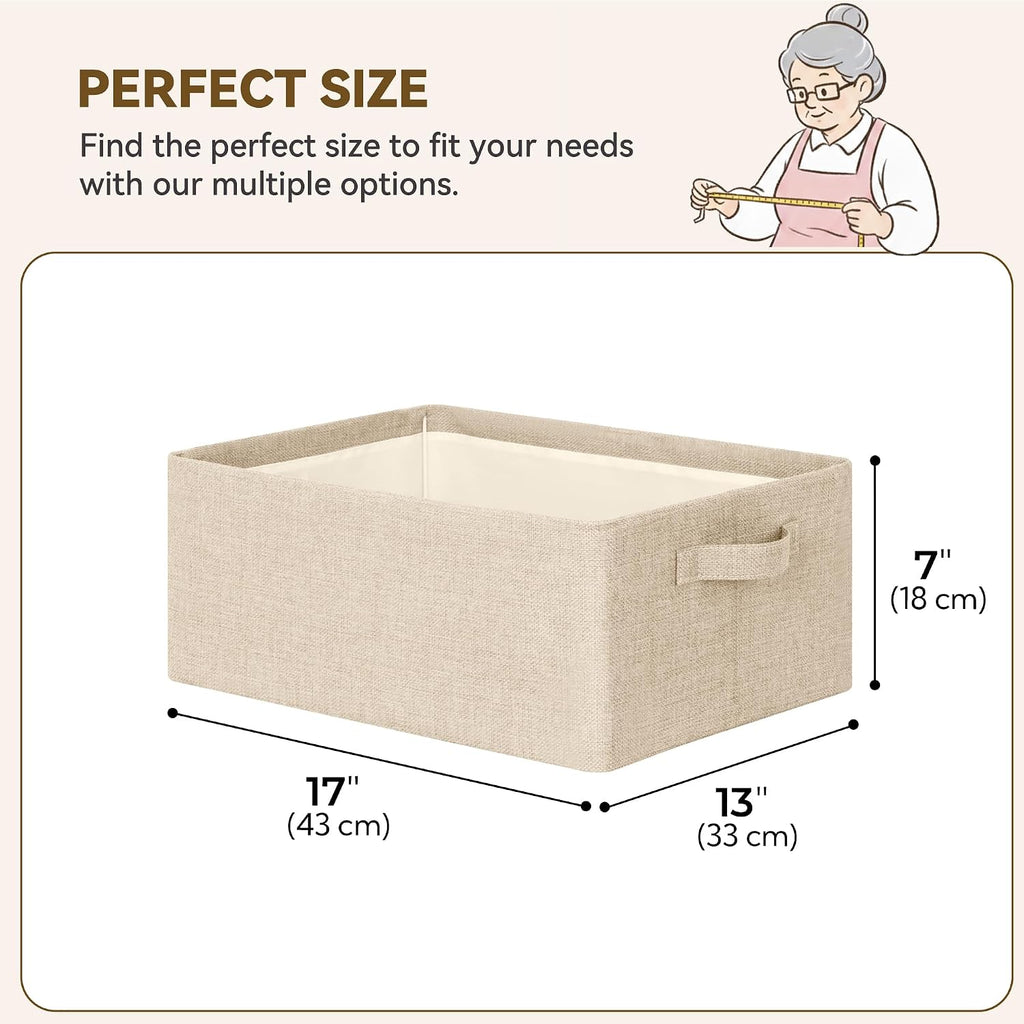 GRANNY SAYS Storage Basket for Shelves, Storage Bins, Khaki, 2-Pack