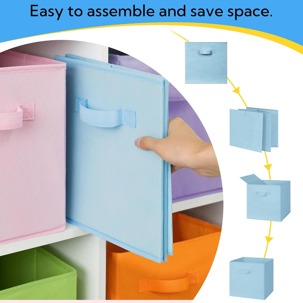 Cupic Cupid 6-Pack 13x13 Storage Cubes, Cube Organizer Bins, Pastel Colors