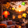 Fall Decor String Lights, 8.5FT 10 LED Thanksgiving Lights Outdoor Plug in