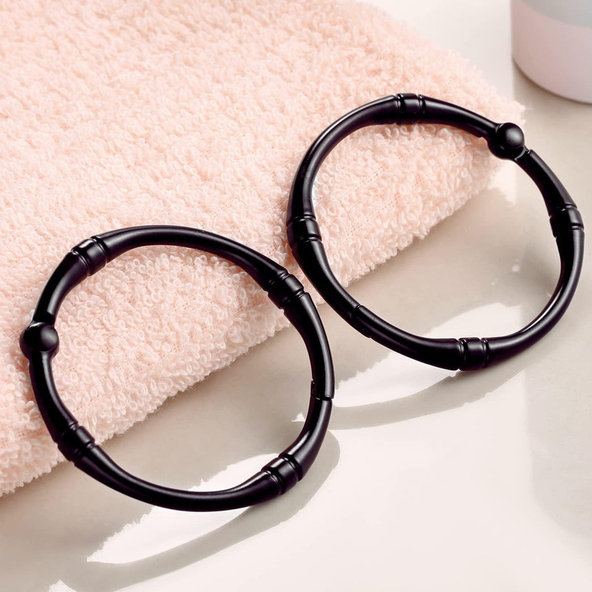 Bronze Shower Curtain Rings, Rustproof Shower Curtain Hooks for Bathroom, CHICTIE Metal Decorative Shower Hooks Hangers for Shower Curtain Rod,Set of 12 Circle Ring Design