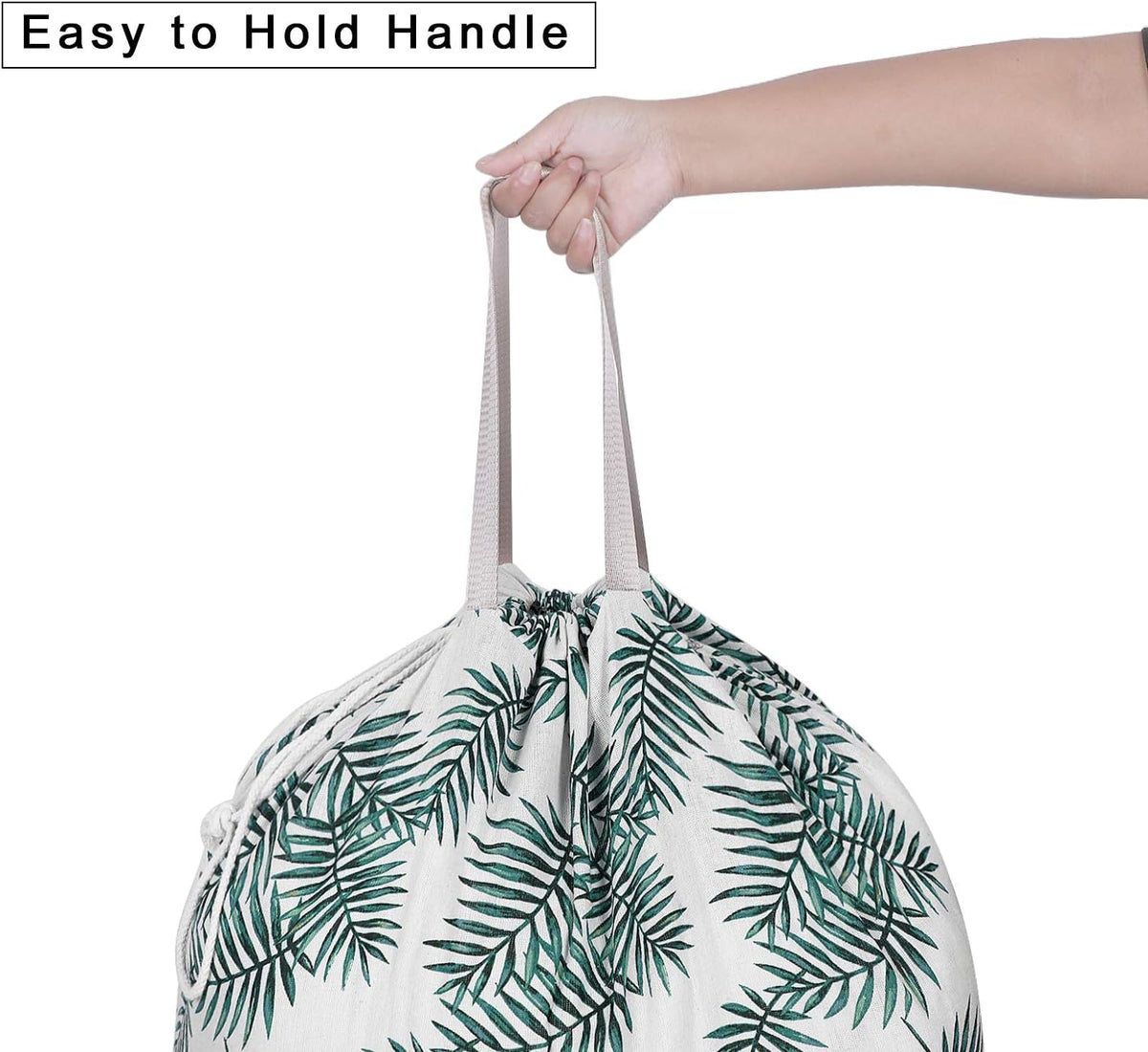 Extra Large Laundry Bag with Drawstring and Handle, Heavy Duty Travel Dirty Clothes Bag for Laundromat and Household, Durable Rip-Stop Laundry Hamper Liner, 28 x 40 Inch, Bamboo