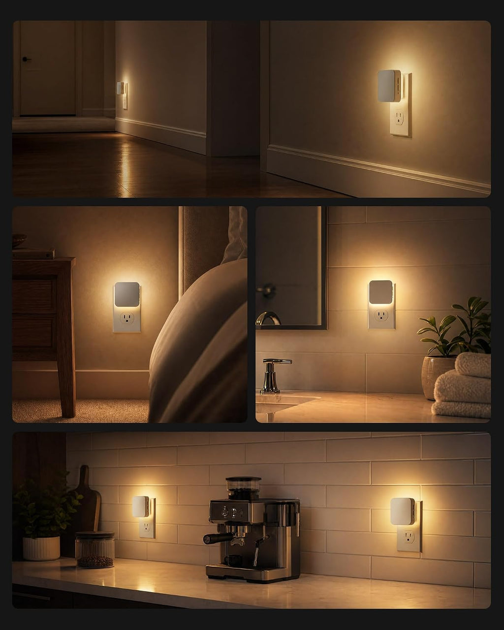 BN-LINK Backlit Motion Sensor Night Light Plug into Wall, 1-50 Lm, 1 Pack