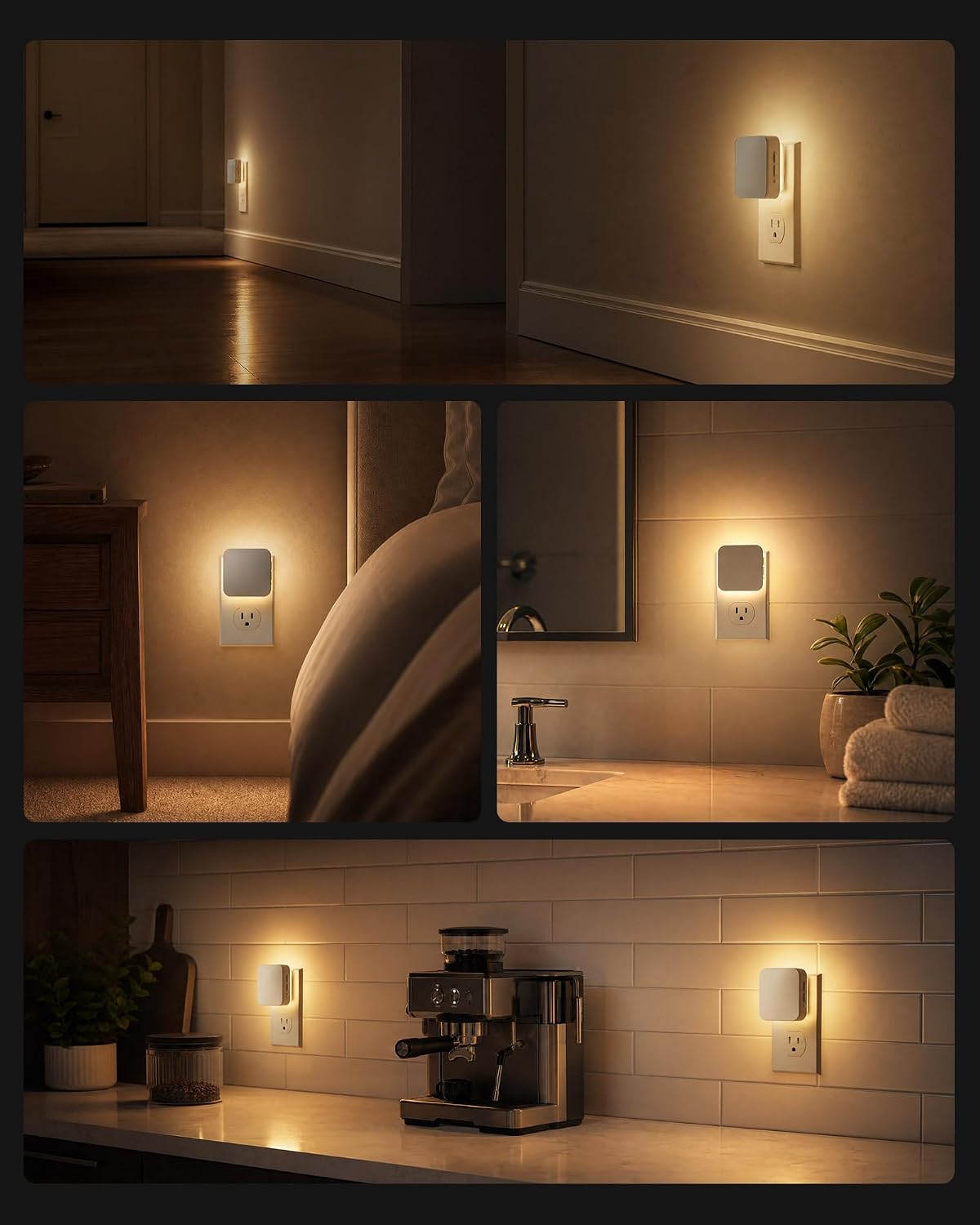 BN-LINK Backlit Motion Sensor Night Light Plug into Wall, 1-50 Lm, 1 Pack