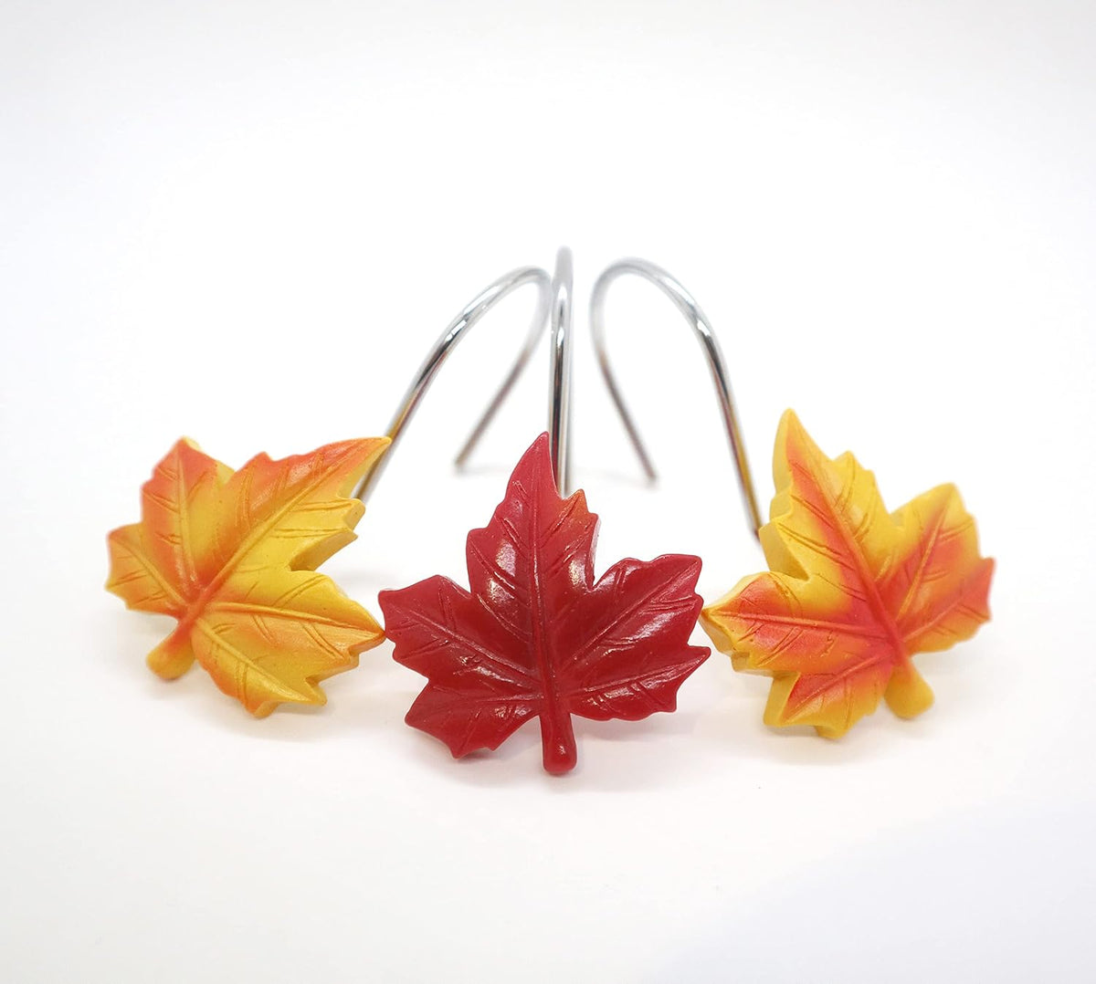 12PCS Maple Leaf Shower Curtain Hooks Thanksgiving Decorative