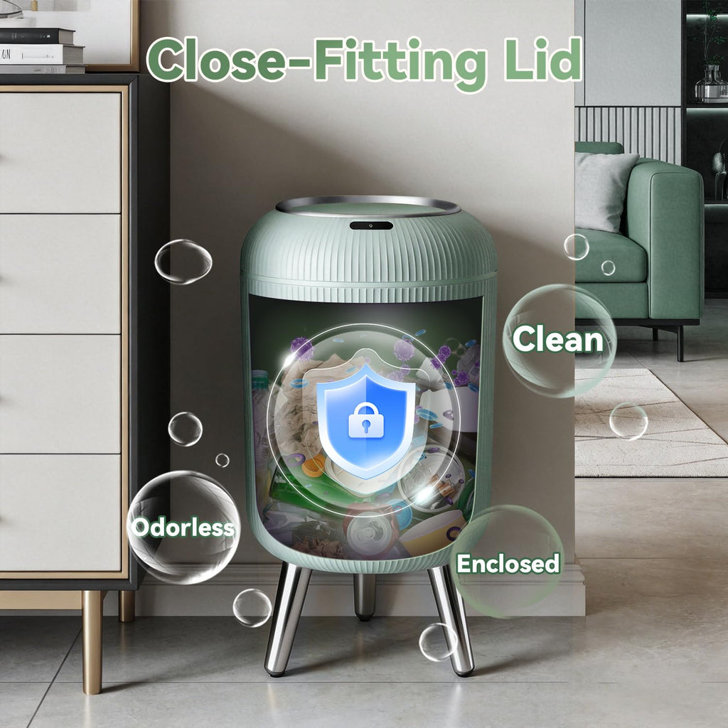Procade Blue Bathroom Trash Can with Lid,Small Automatic Touchless Trashcan