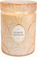 LEOBEN CO – Jasmine Saffron Scented Candle – 18oz, Heirloom Collection Design – 80 hr Burn Time – Poured in California Using Vegan Soy Wax and Essential Oils – Made in Small Batches