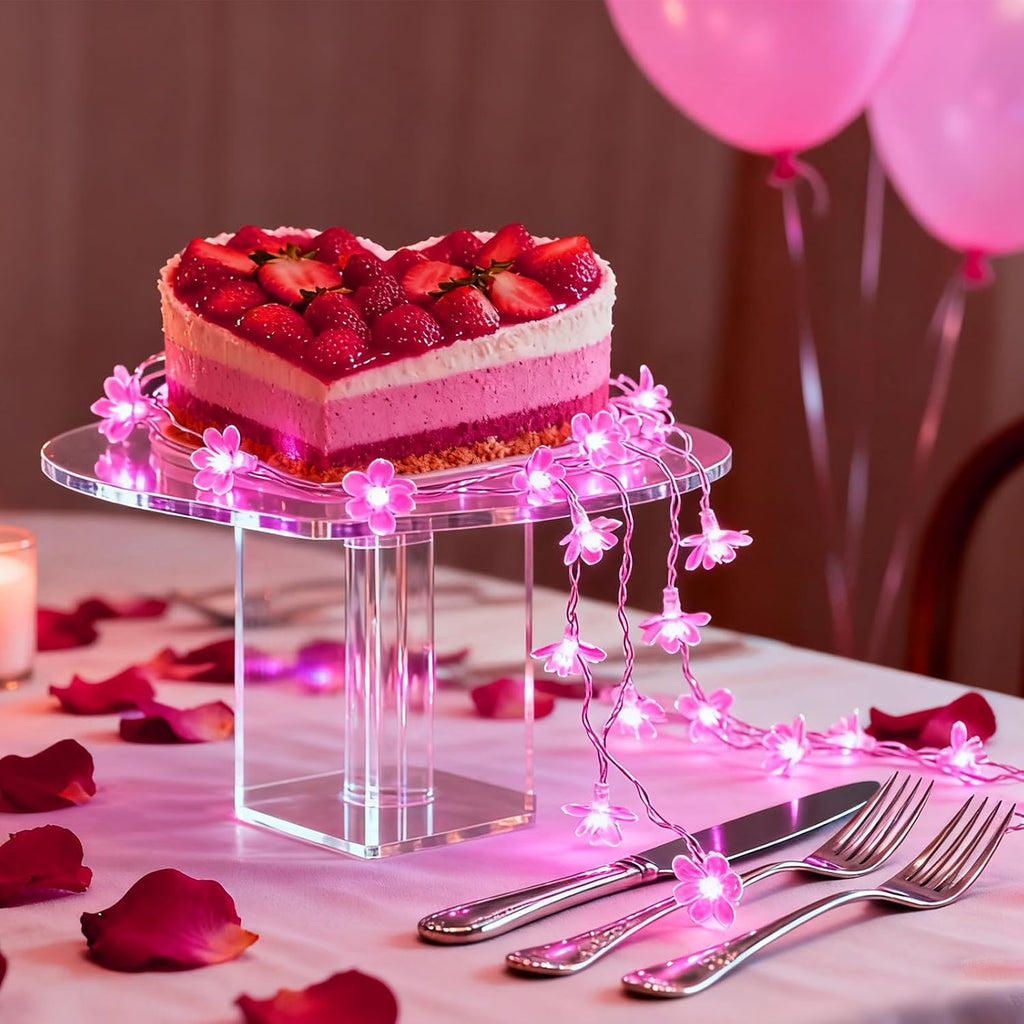 USB & Battery Powered Pink Cherry Blossom Flower String Lights Party Decor