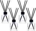 frangrance Glass Diffuser Bottles Diffuser Jars with Black Color caps and Reed Sticks Set of 4 pcs 150ml Fragrance Accessories use for DIY Replacement Reed Diffuser Sets