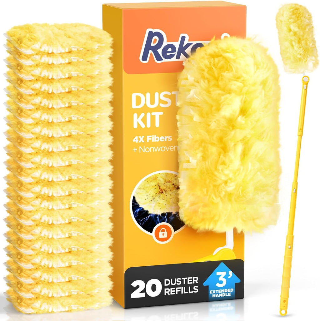 REKOPI Heavy Duty Duster Refills for Swiffer Duster, 20 Count
