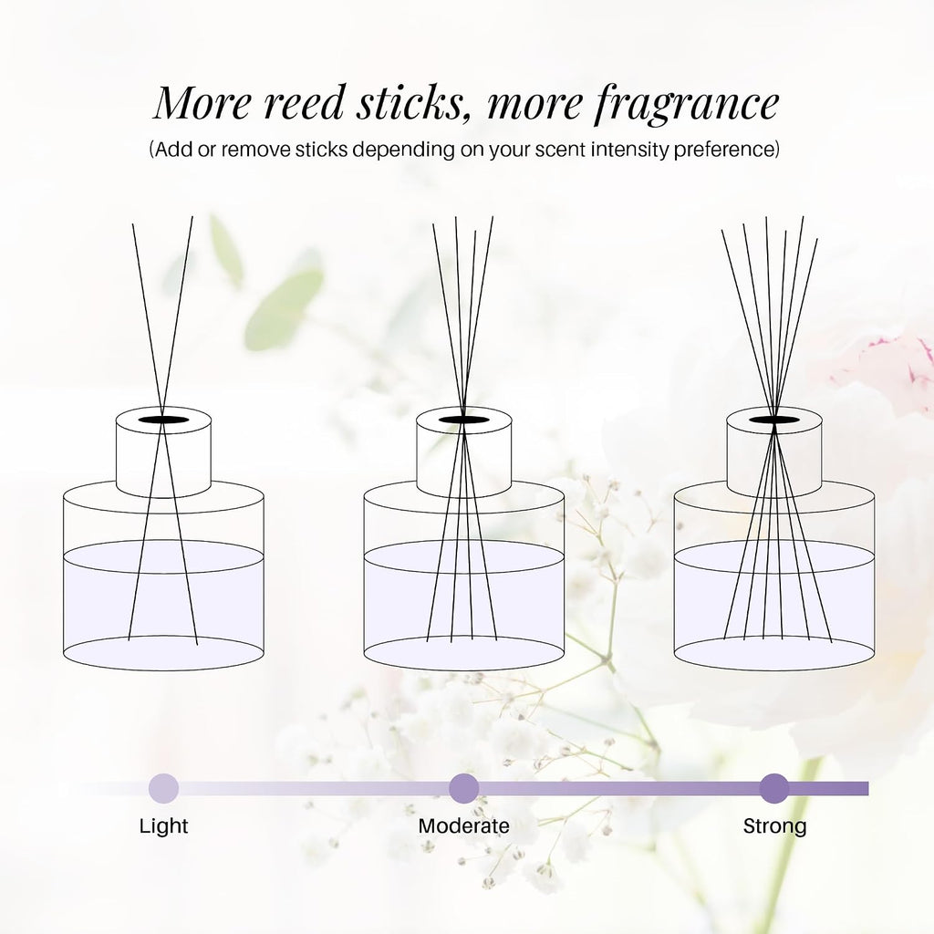 Soul & Scents Lavender Scented 4.06 oz (120ml) Reed Diffuser Set with 6 Fiber Sticks for Room Decor | Home Fragrance Reed Diffuser | Air Freshners for Home