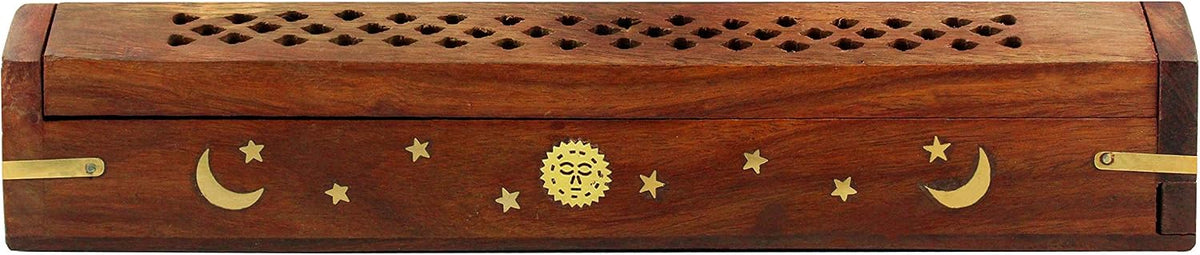 COTTON CRAFT Sheesham Wood Incense Burner Holder - Set of 2 Incense Burners