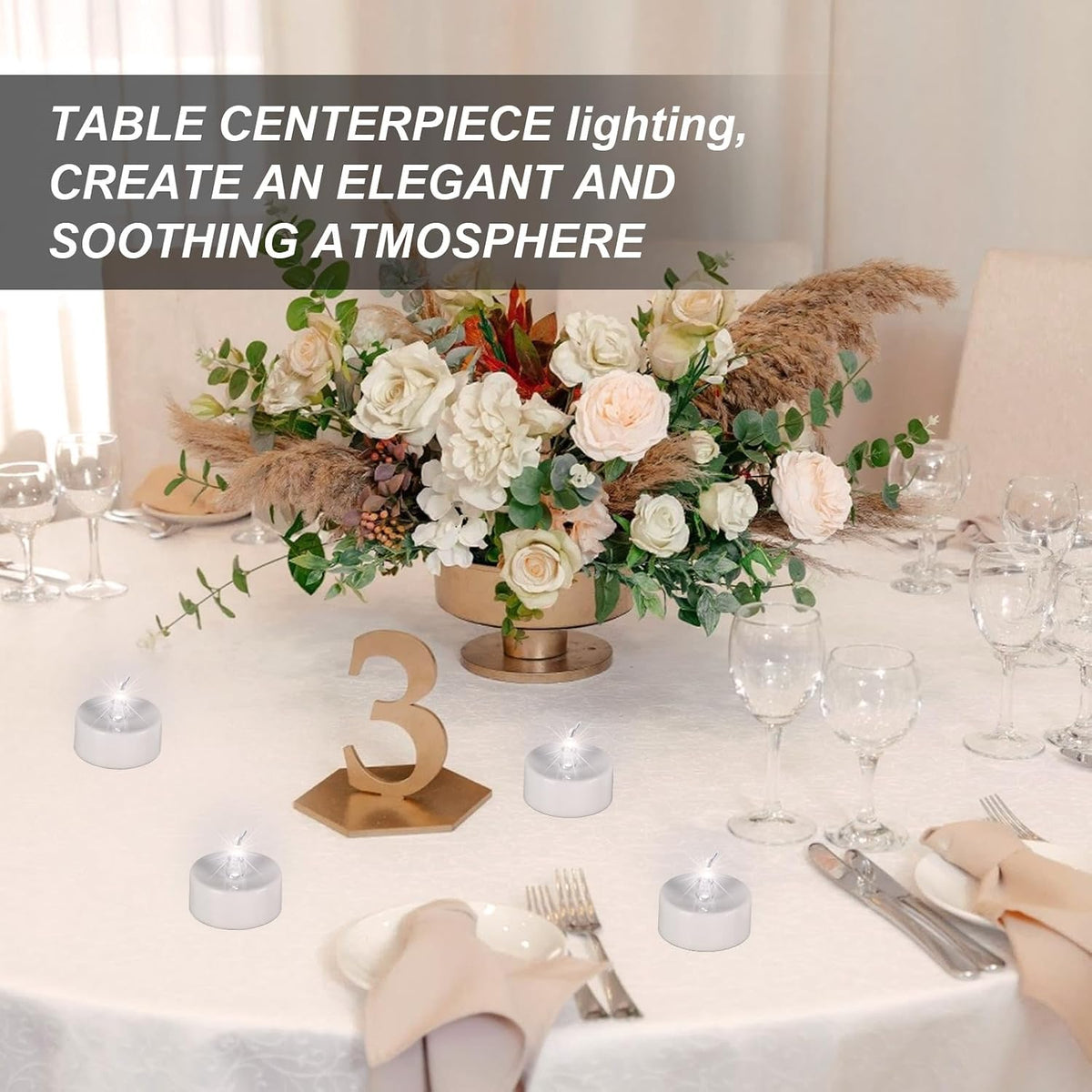 AGPtek® 24 PCS LED Tealights Battery-Operated flameless Candles Lights For Wedding Birthday Party - White