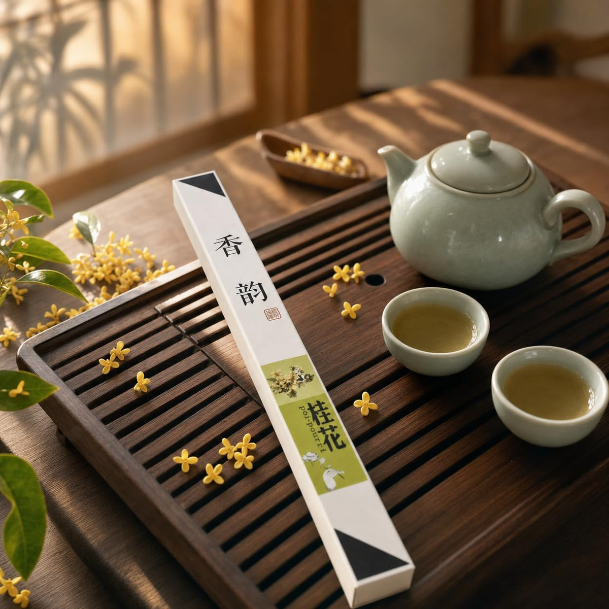 Osmanthus Incense Sticks - 47 Sticks Premium Natural Coreless Chinese GUI Hua, Sweet Apricot Floral Aroma for Meditation, Yoga & Home Fragrance | Low Smoke Non Toxic Aromatherapy Gift