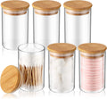 Irenare 6 Pack Glass Apothecary Jars with Lids Bamboo Bathroom Accessories