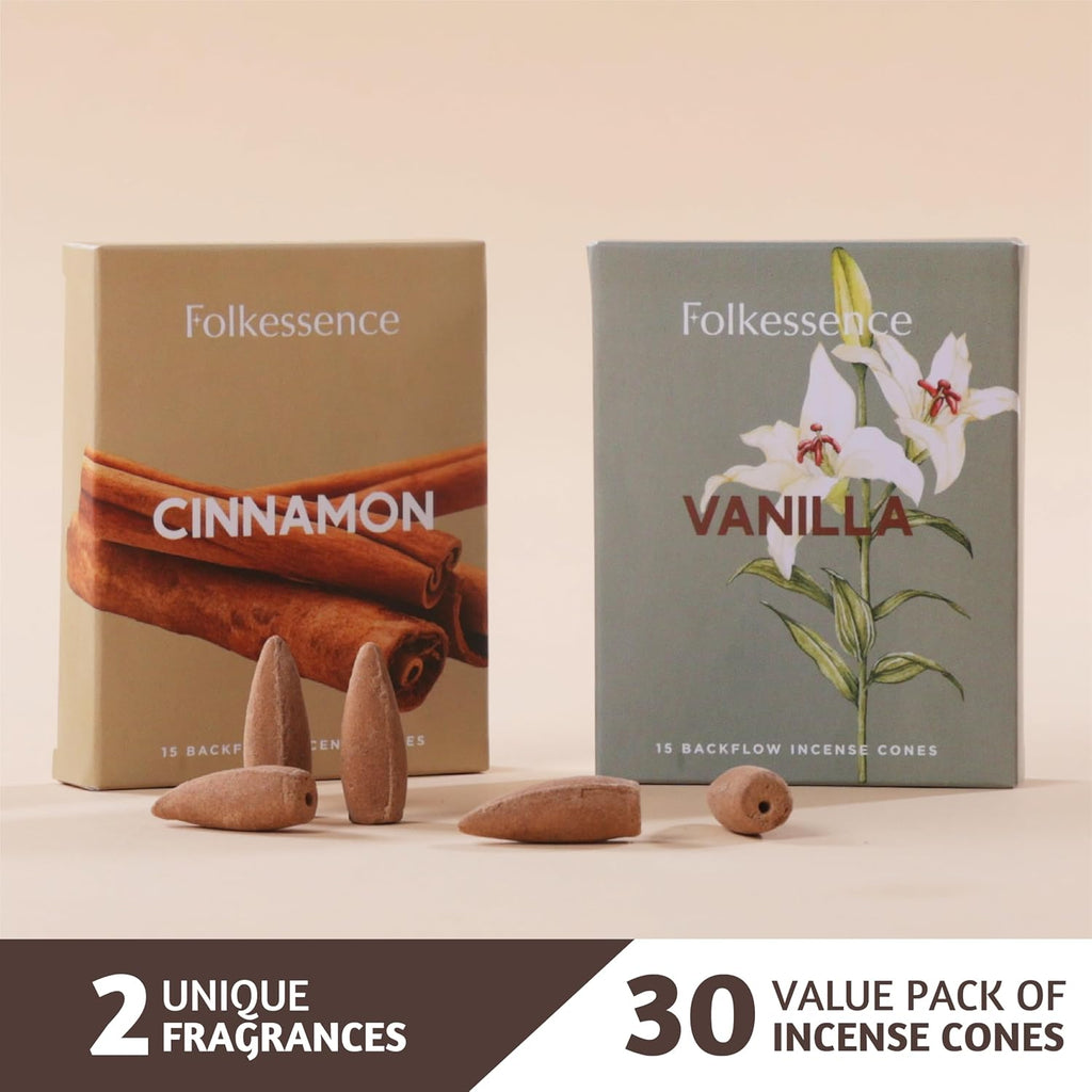 Folkulture Backflow Incense Cones for Waterfall - Set of 2 (30 Cones)