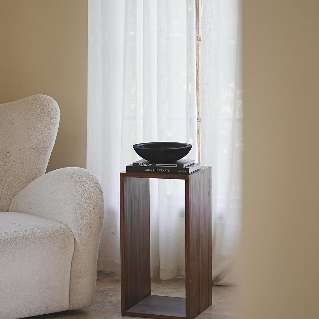 Wooden Decorative Bowl, Farmhouse Centerpiece (Black)
